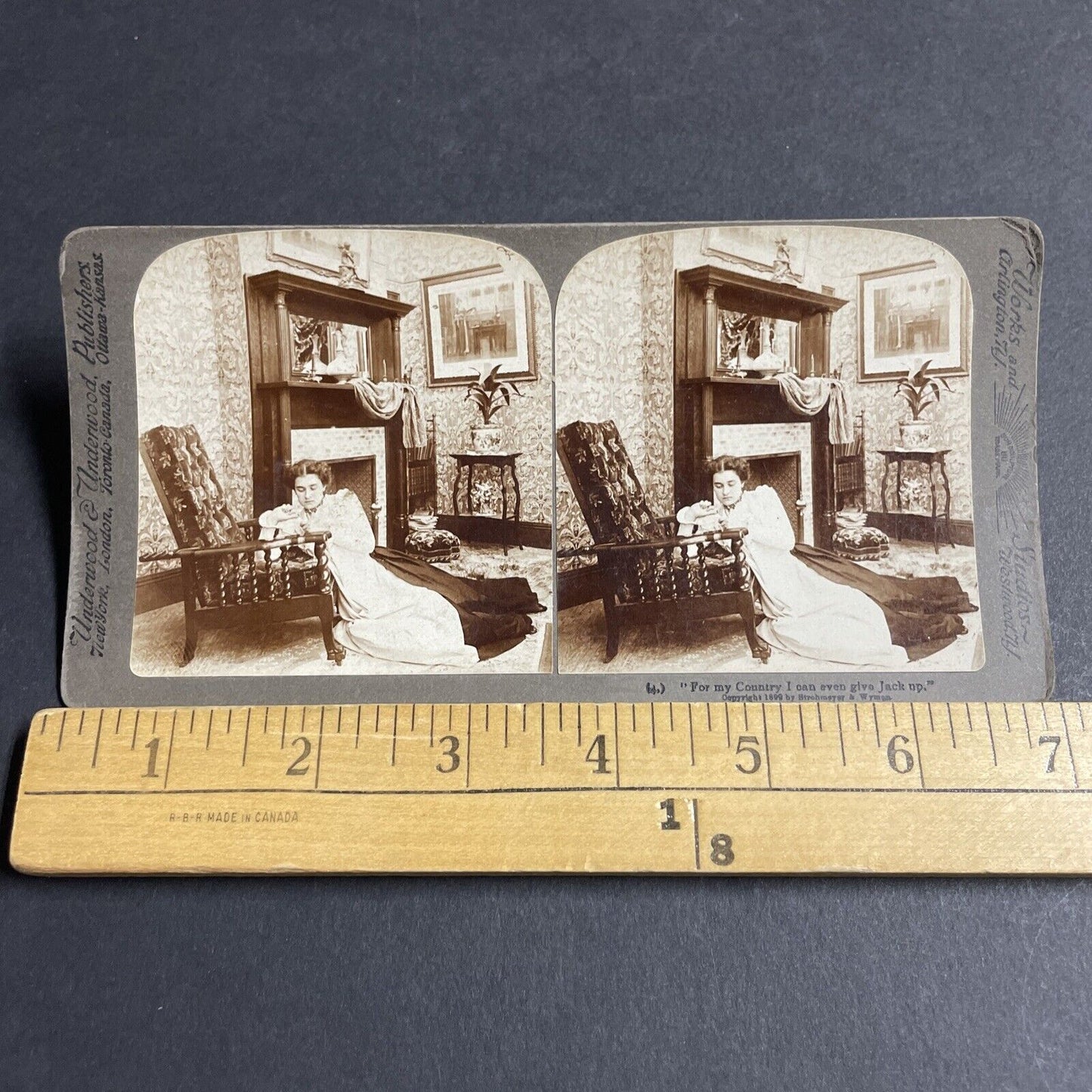 Antique 1899 Womans Husband Dies While At War Stereoview Photo Card P4740