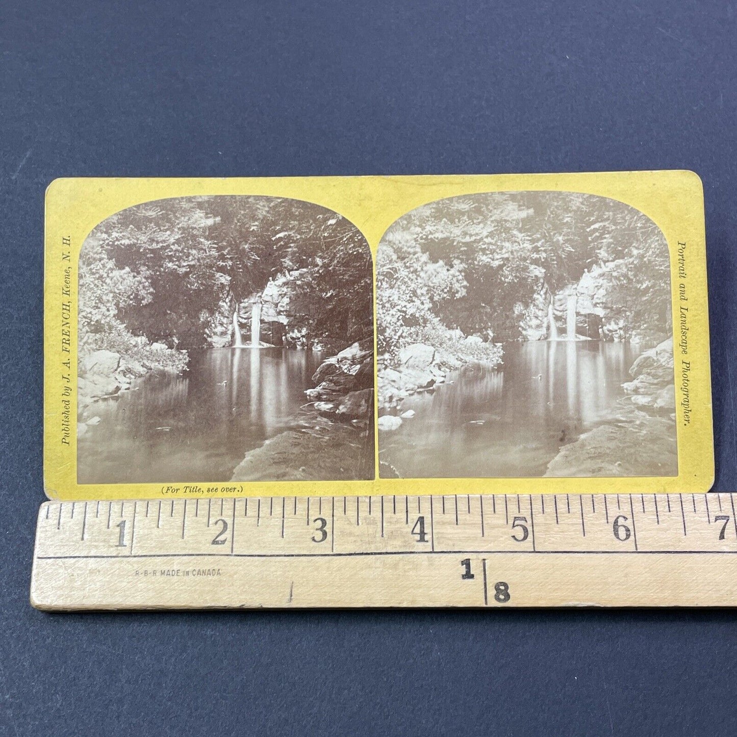 Antique 1870s Beaver Brook Falls Keene New Hampshire Stereoview Photo Card V1758