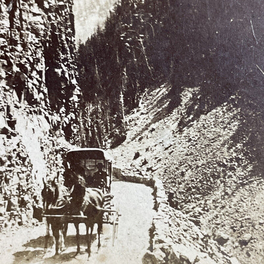 Antique 1870s Golden Gate Road Yellowstone Park Stereoview Photo Card P4777