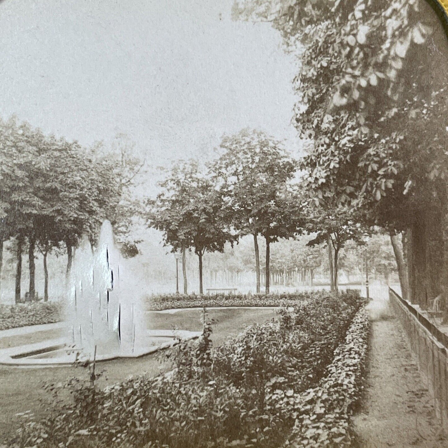 Champs-Elysees Paris France Stereoview French Tissue Antique c1860s XT2131