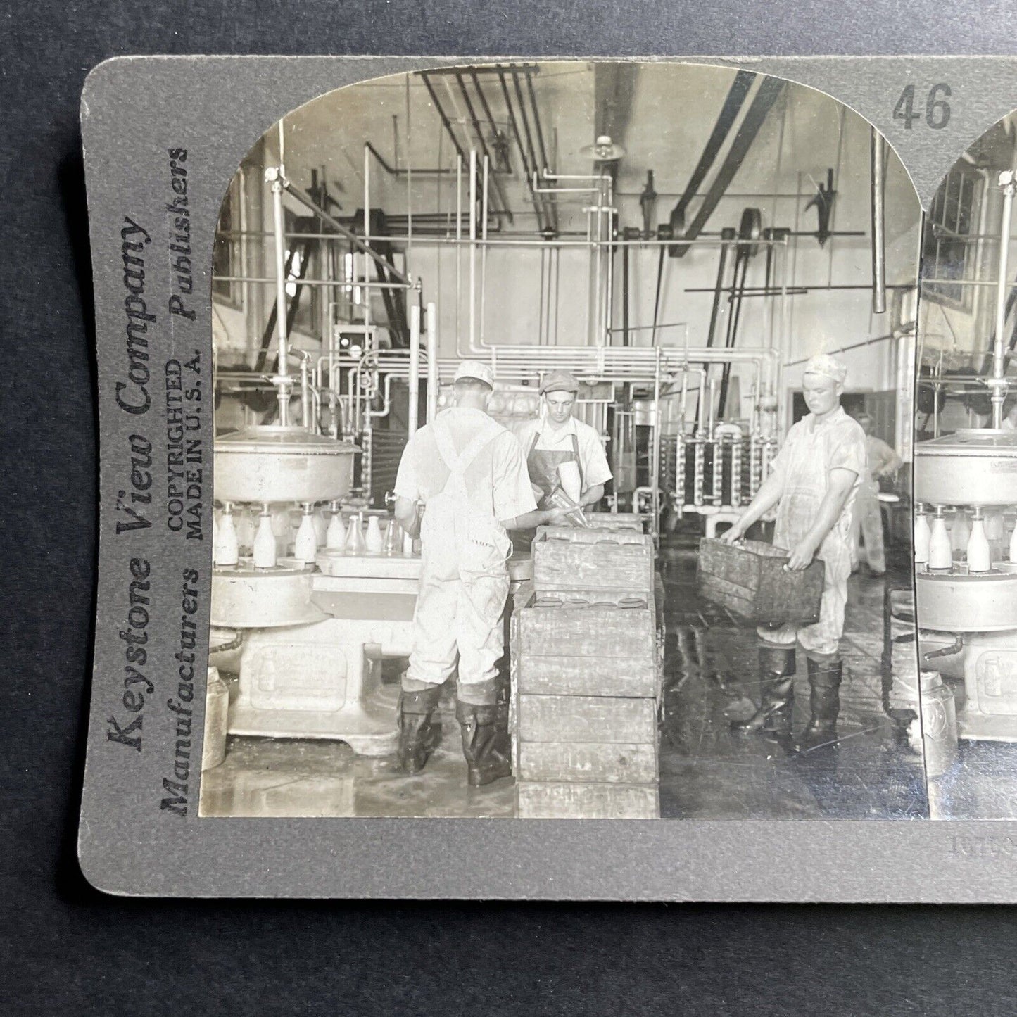 Antique 1920 Milk Bottling Factory Cohocton New York Stereoview Photo Card P1512
