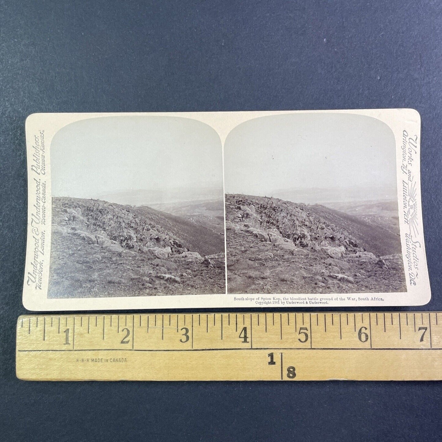 Spion Kop South Slope Battlefield Stereoview Boer War South Africa c1901 Y3019