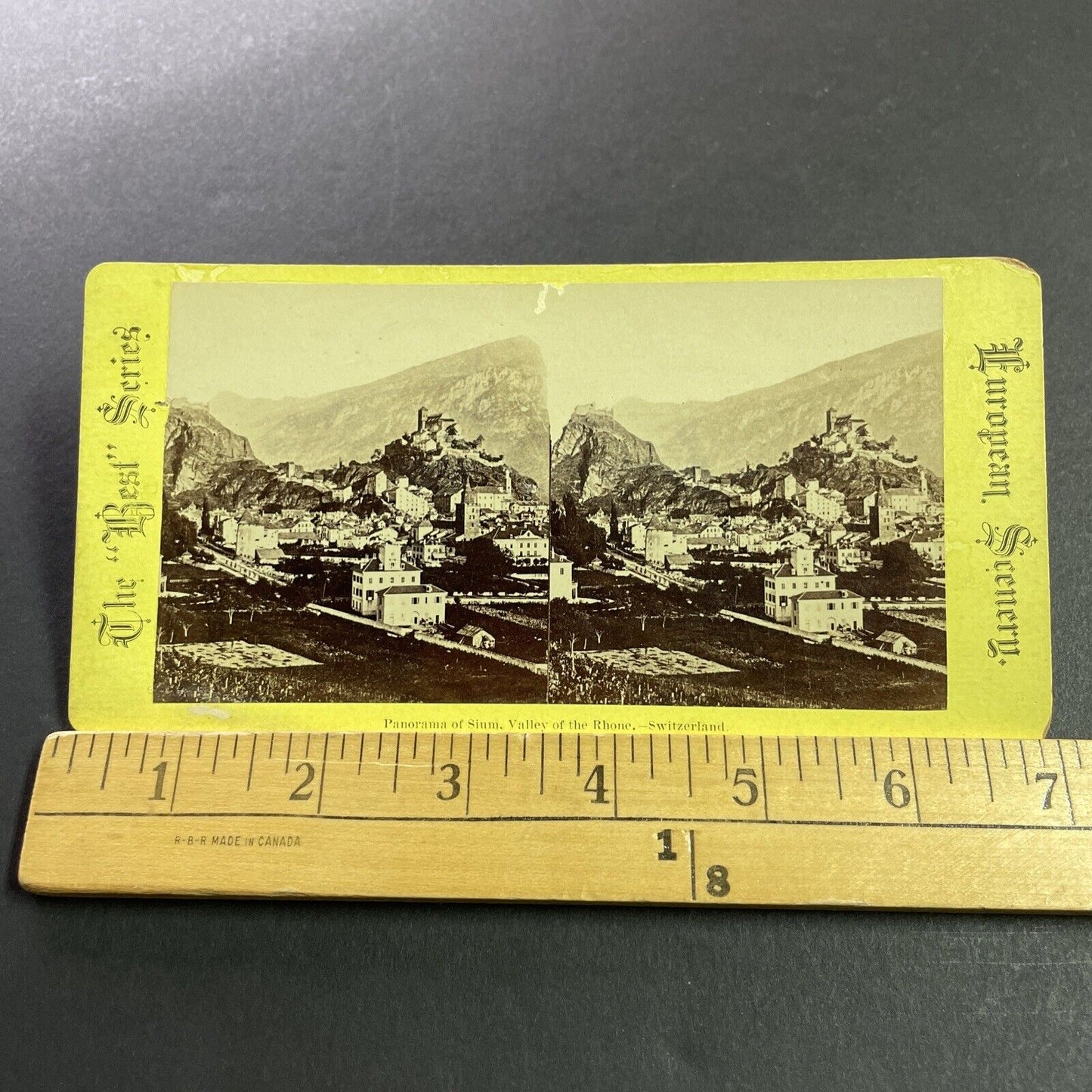 Antique 1870s Valley Of The Rhone Switzerland Stereoview Photo Card P4034