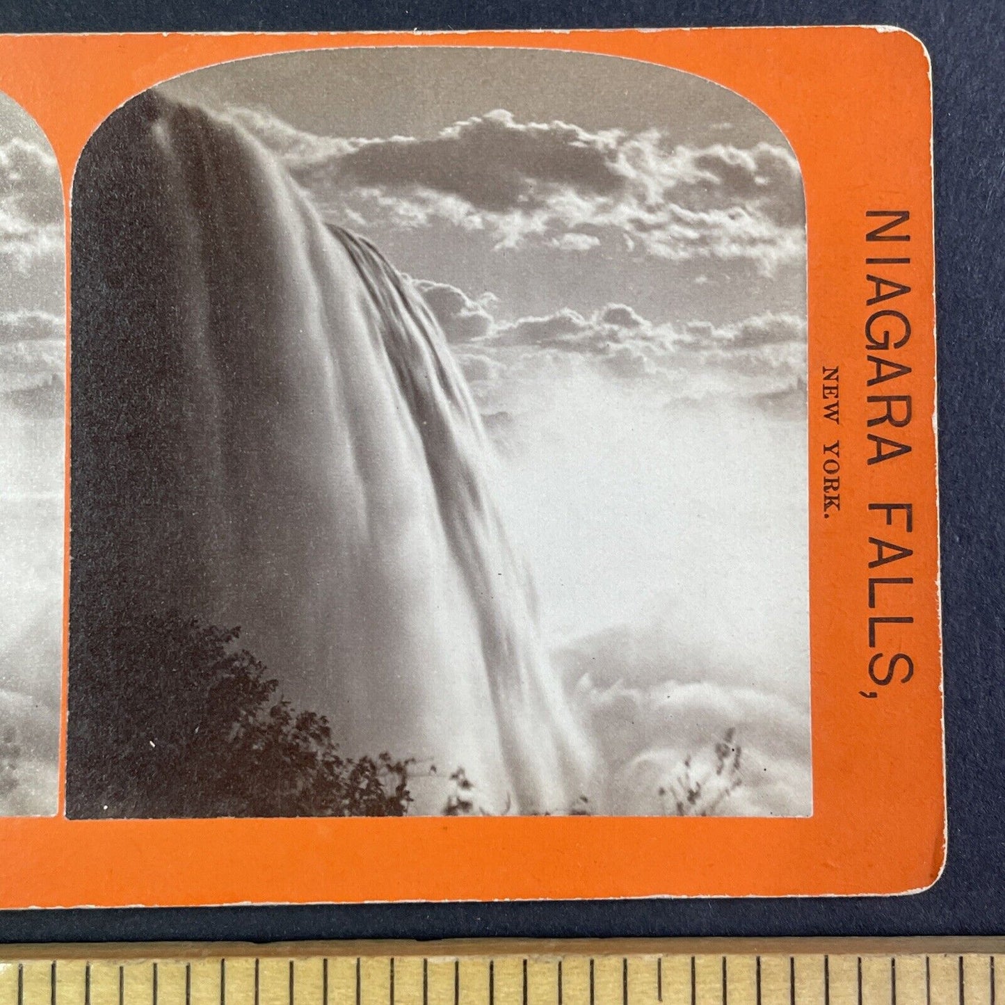 American Niagara Falls From Below Stereoview George Curtis Antique c1870 Y2440