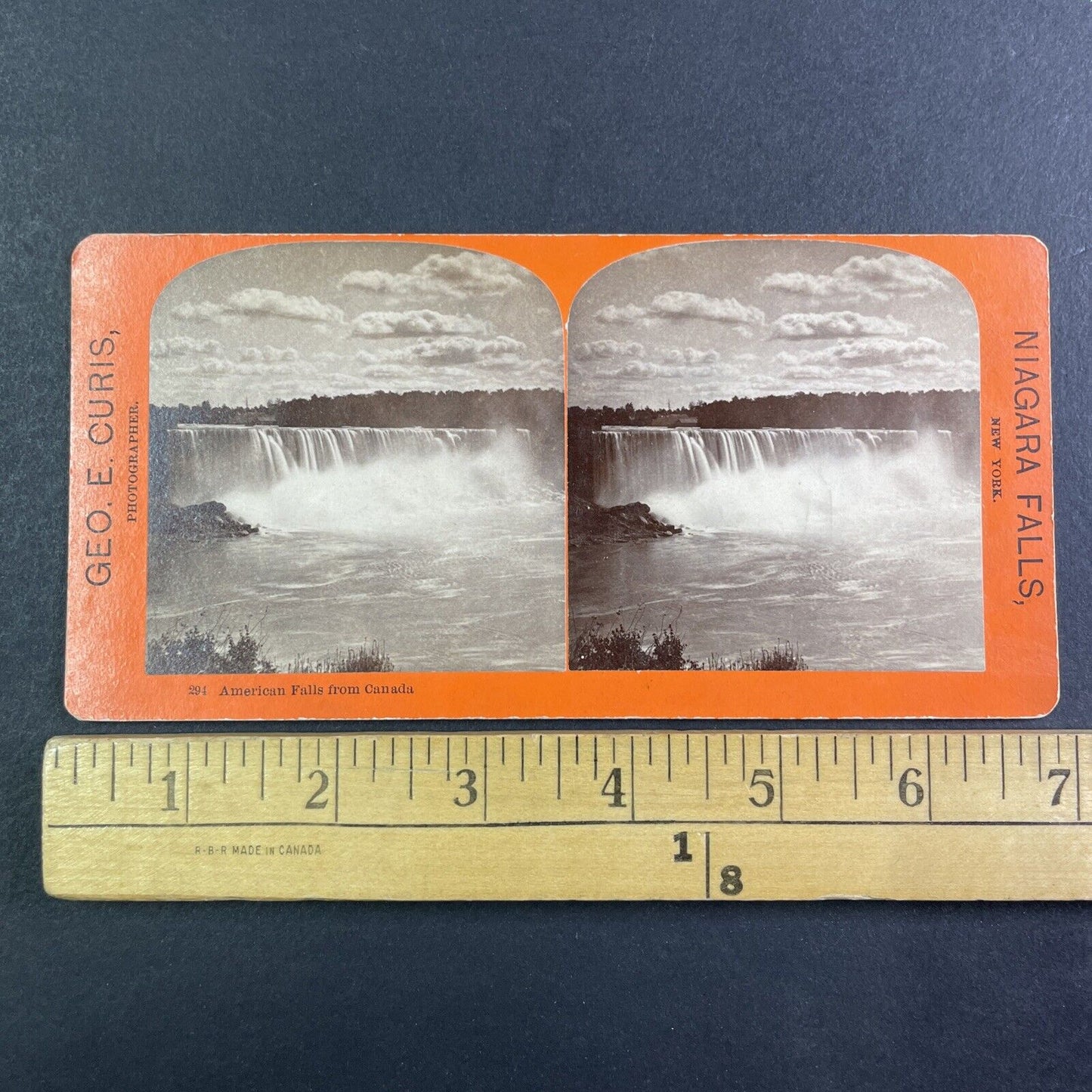 New York Niagara Falls Stereoview George Curtis SPELLING ERROR c1870s Y2761