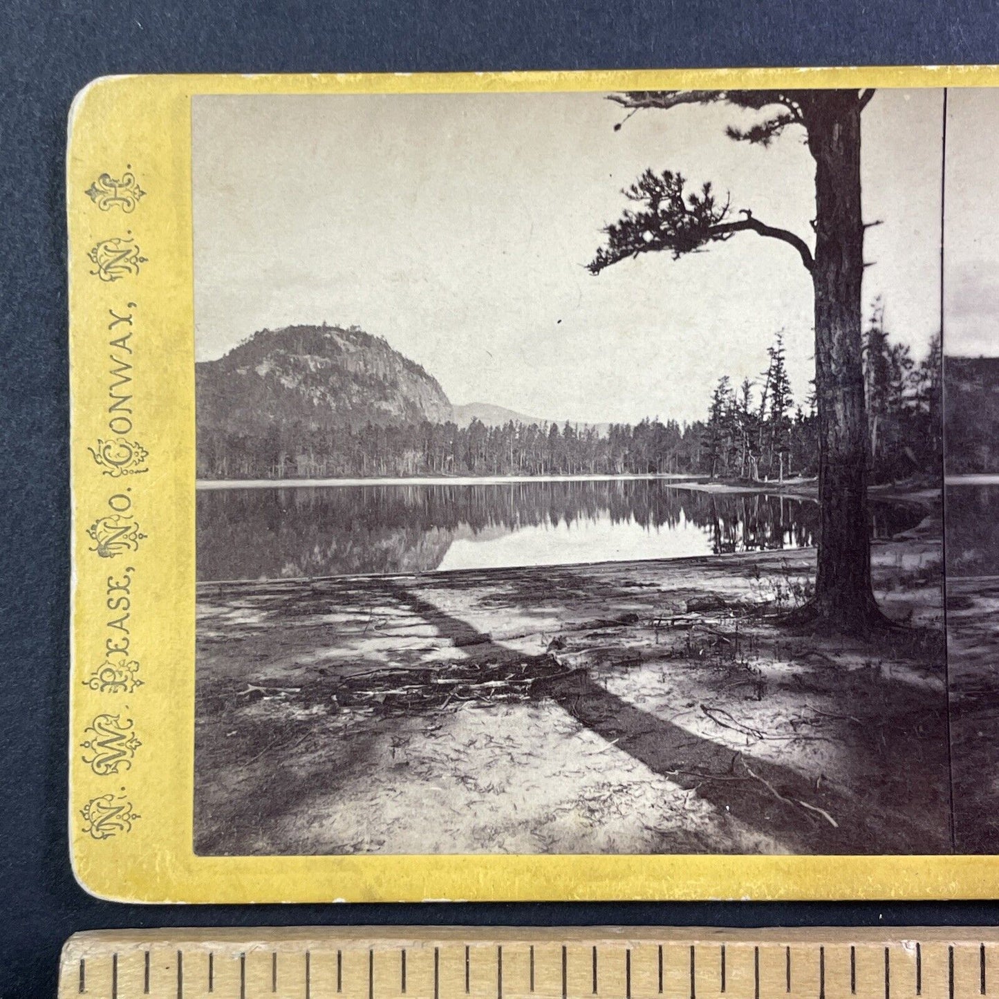 Echo Lake North Conway New Hampshire Stereoview N.W. Pease c1870s Y179