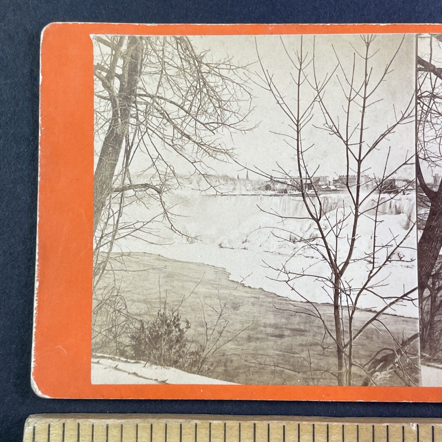 United States Side Niagara Falls Stereoview J.G. Parks Antique c1870s Y2768