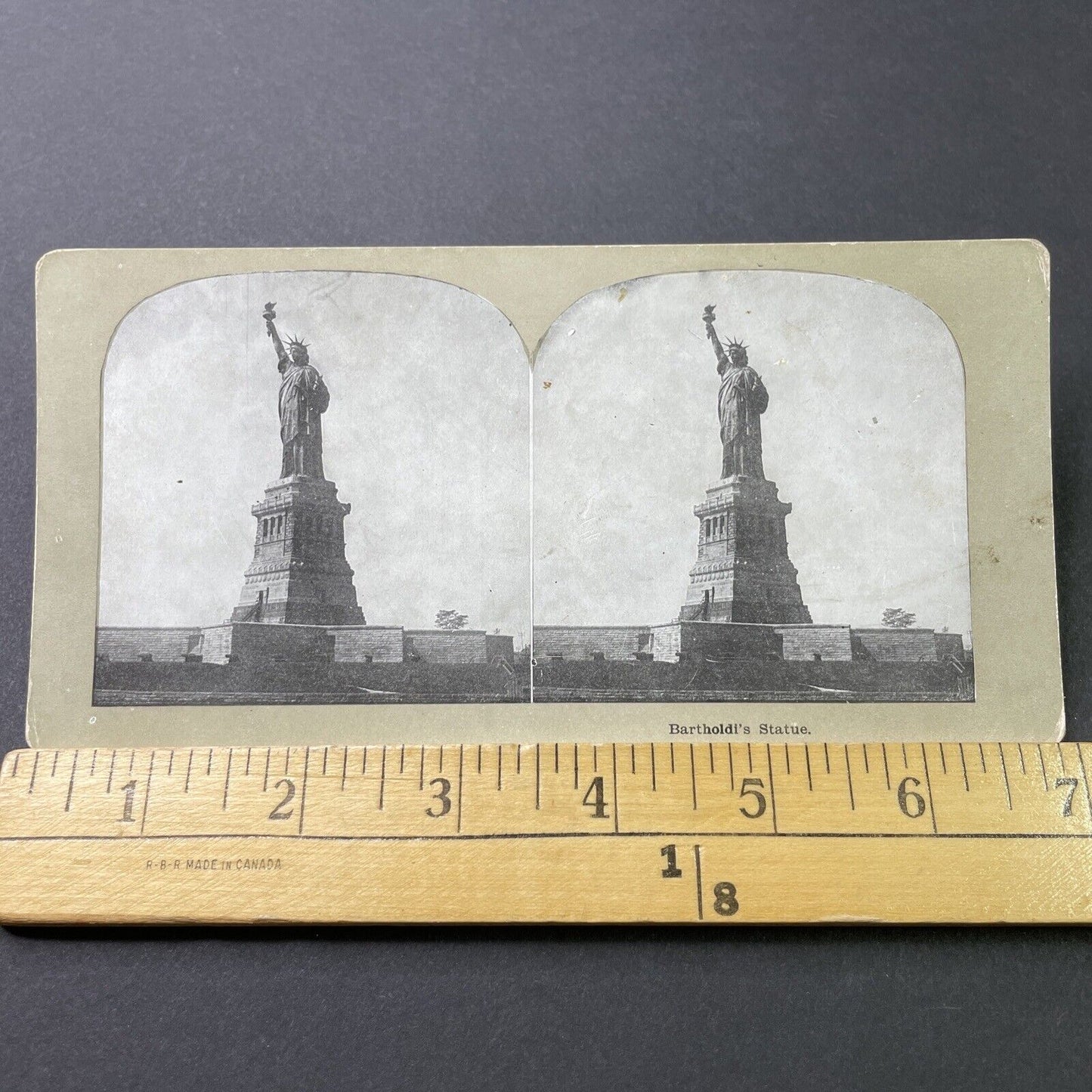 Antique 1910s Statue Of Liberty Manhattan NY Stereoview Photo Card P3055