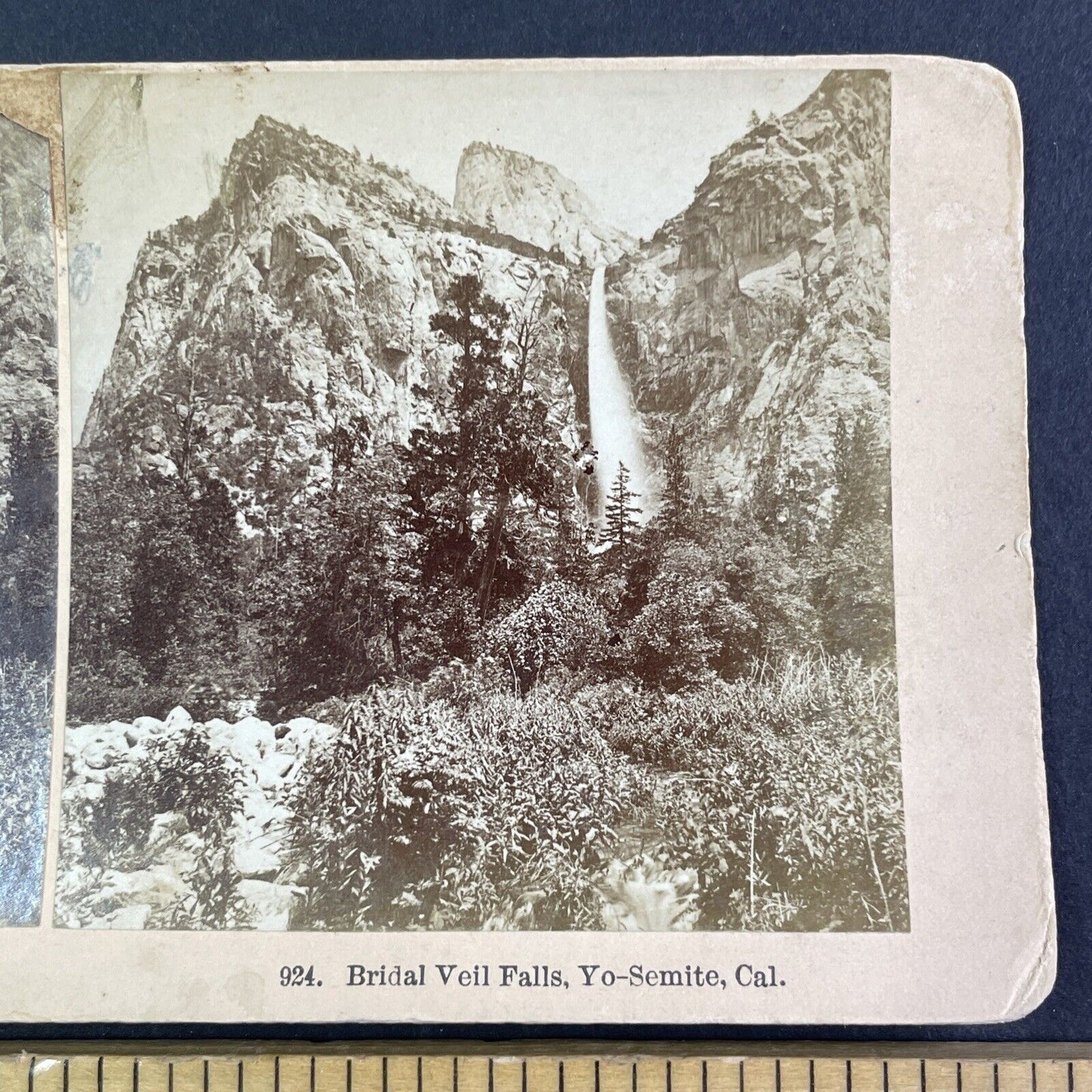 Bridalveil Falls Yosemite California Stereoview Yo-Semite Antique c1880 X4106