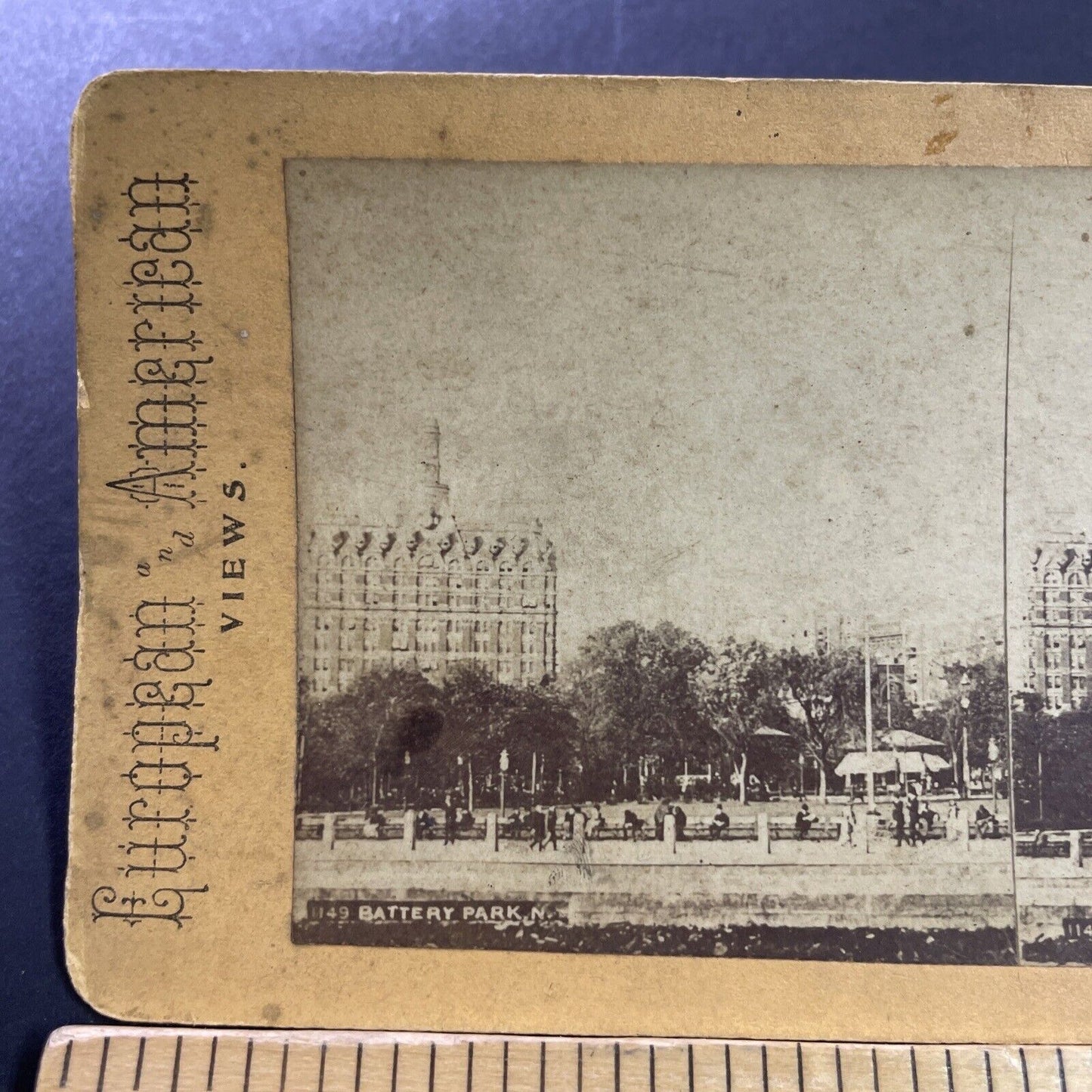 Antique 1870s Battery Park Manhattan New York City Stereoview Photo Card P4027