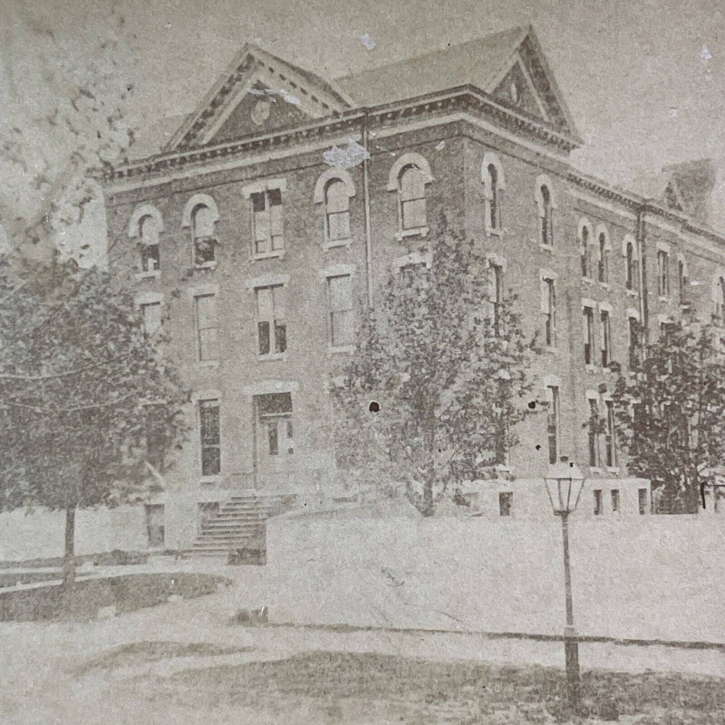 Buffalo General Hospital Stereoview Buffalo New York Antique c1880 X1302