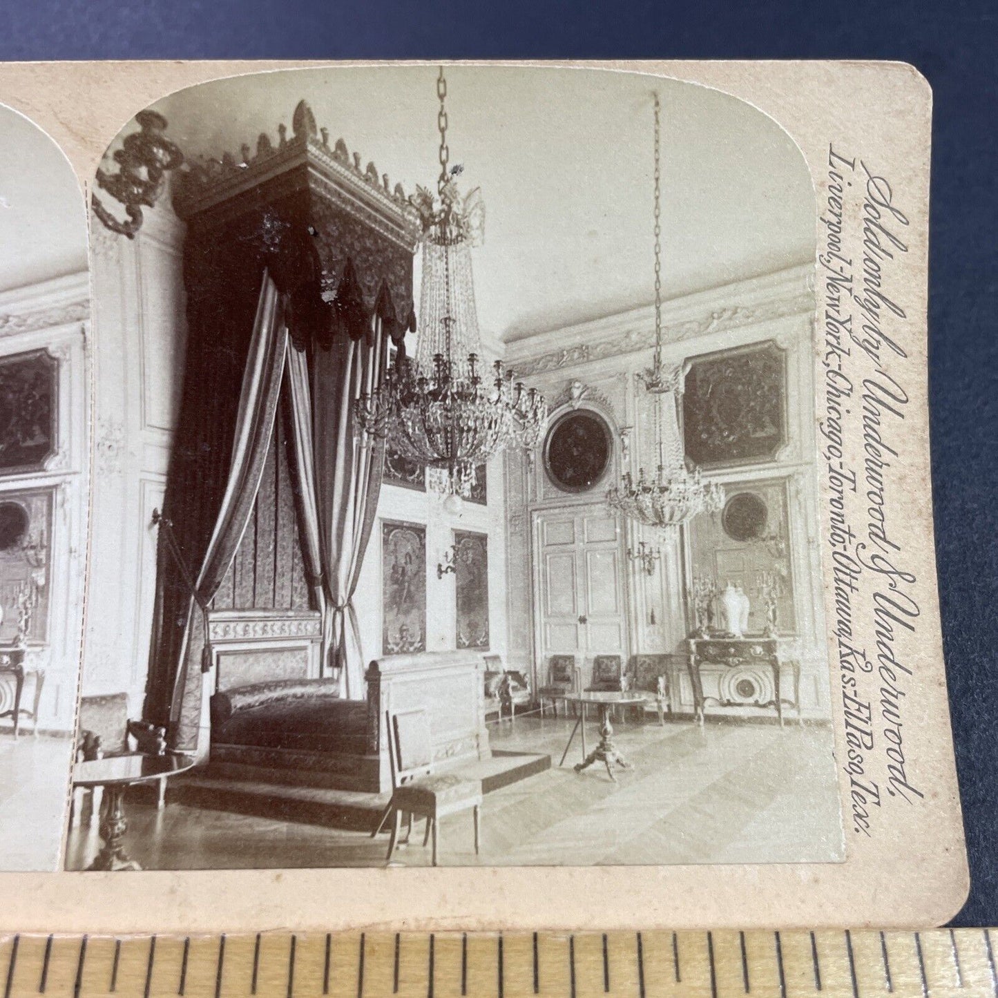 Antique 1890s Queen Victoria's Bedroom England Stereoview Photo Card P3880