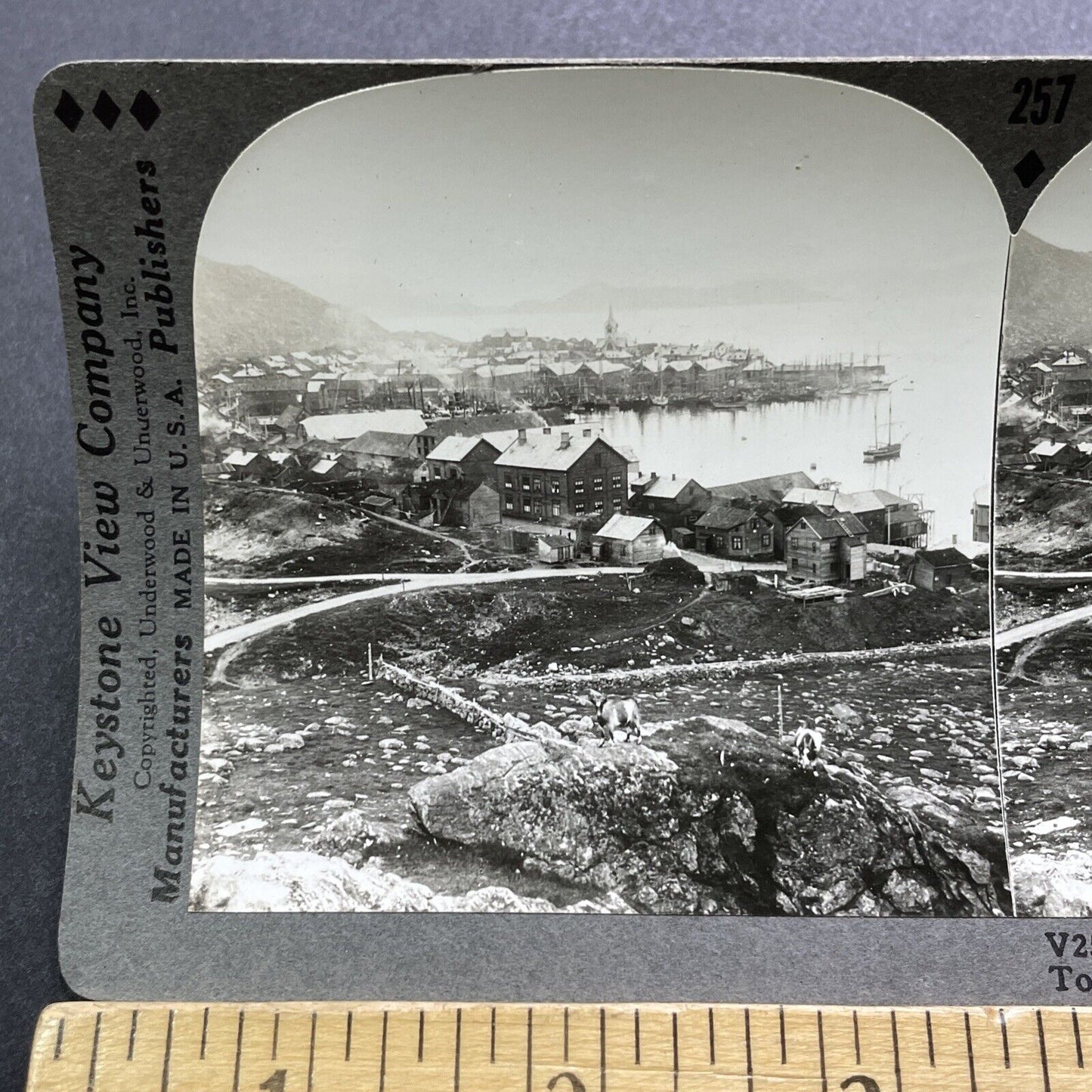 Antique 1920s Hammerfest Norway City And Port View Stereoview Photo Card V2971