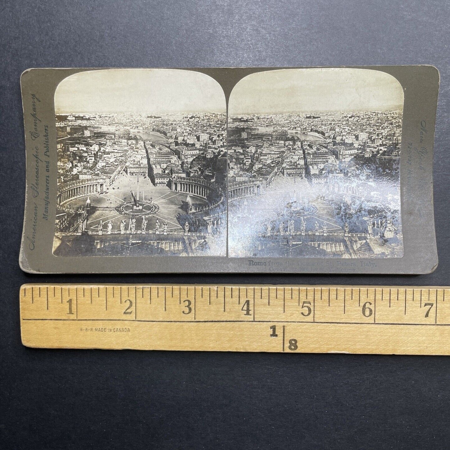 Antique 1901 The Center Of Rome Italy Stereoview Photo Card P1212