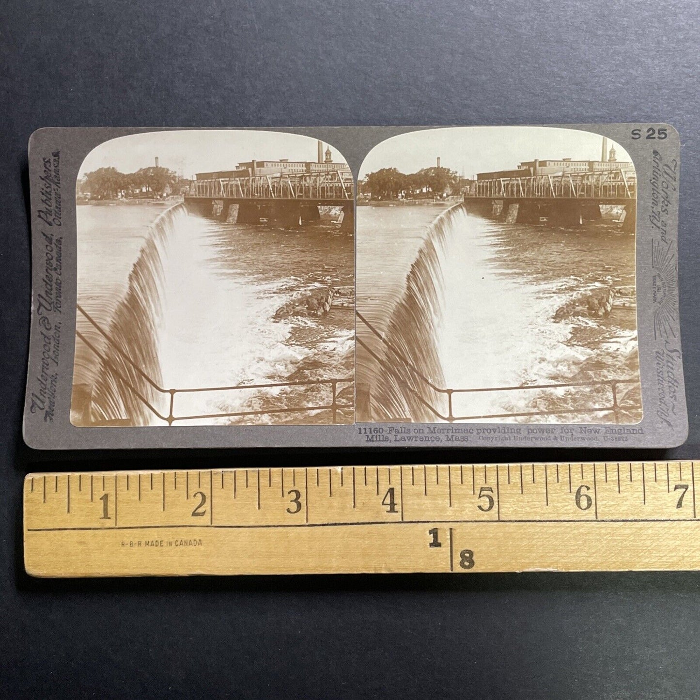 Antique 1905 Merrimac Falls Lawrence Massachusetts Stereoview Photo Card P1453