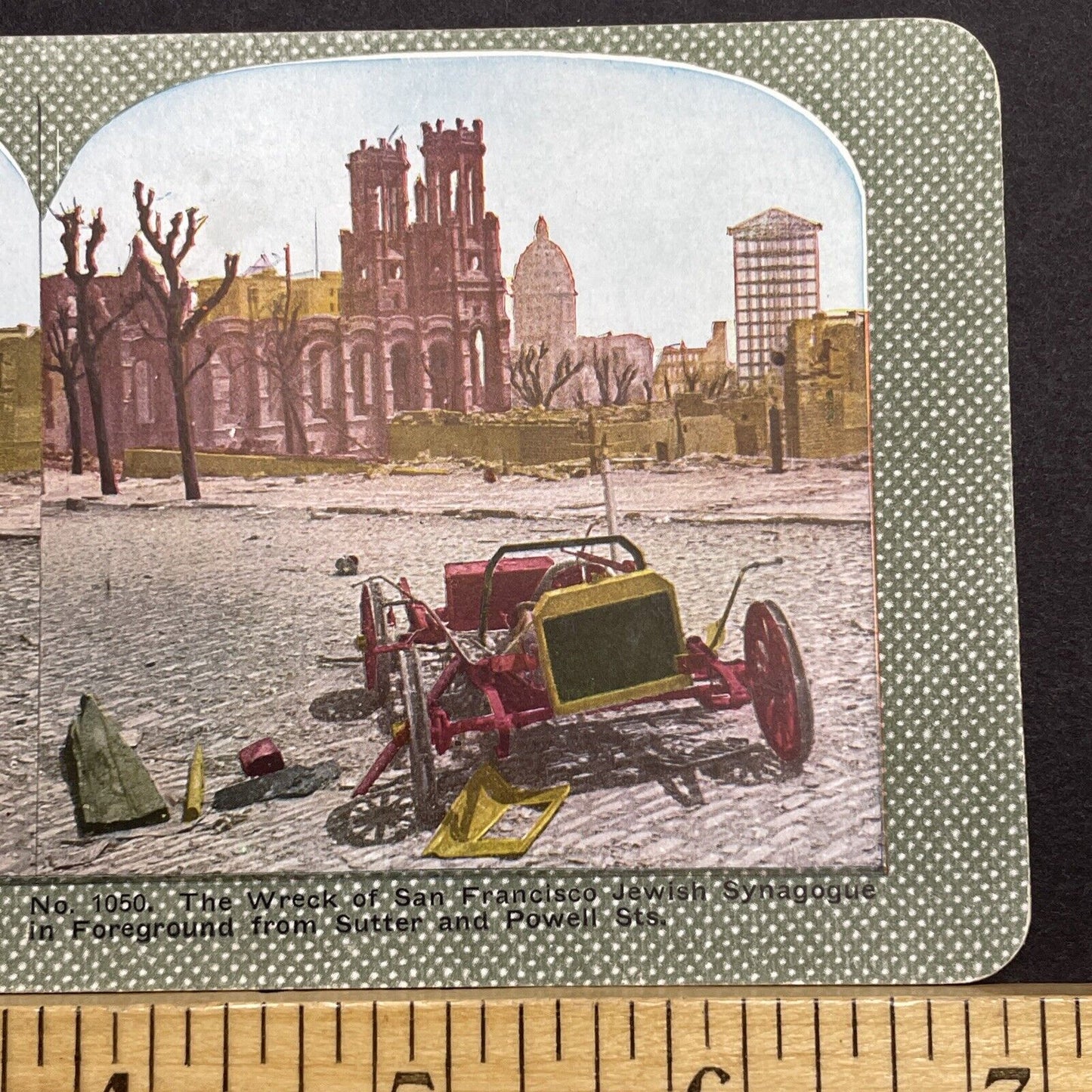 Antique 1910s San Francisco Earthquake Synagogue Stereoview Photo Card 2300-49