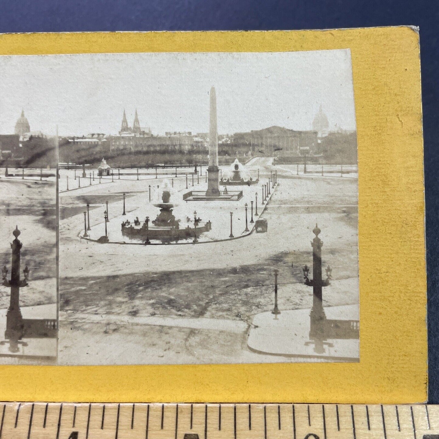 Antique 1870s Luxor Obelisk Paris France Cleoptra Stereoview Photo Card P4136