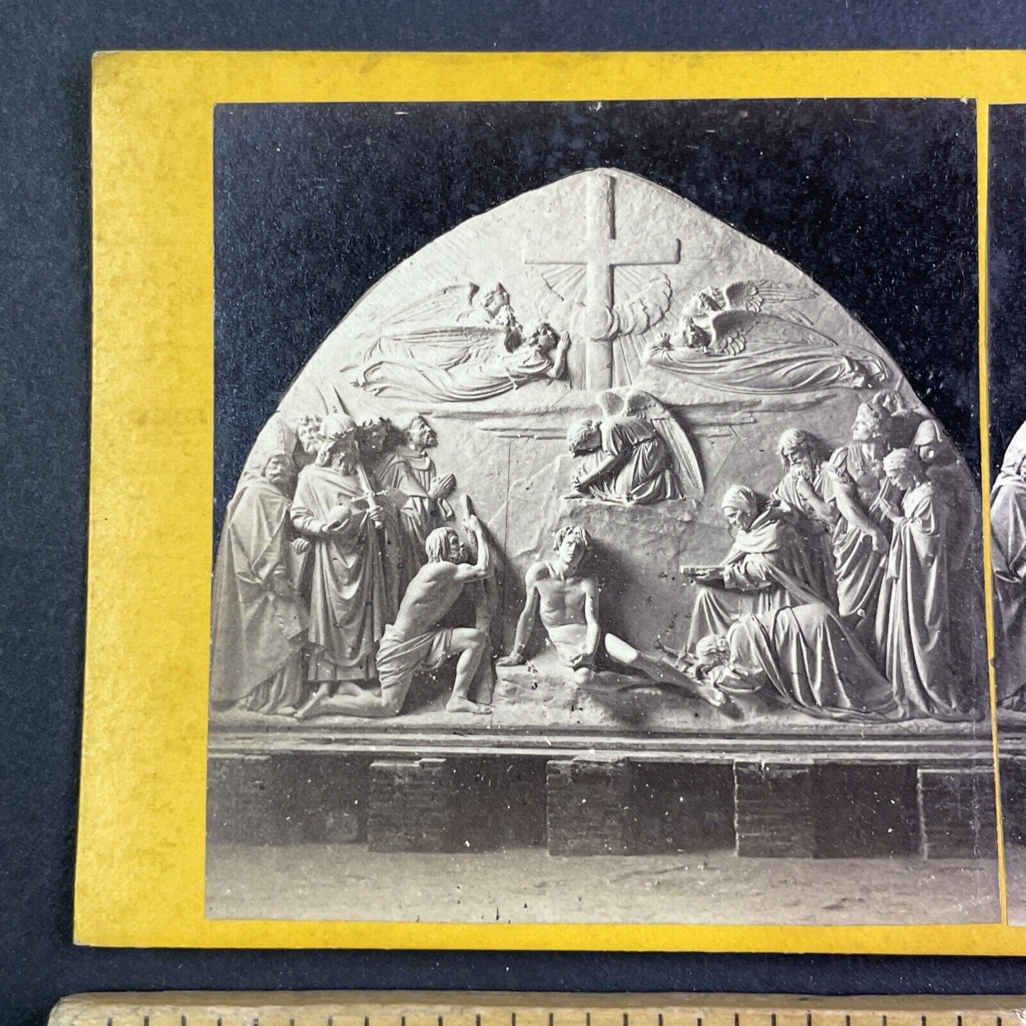 Exaltation of the Cross by Giovanni Dupre Stereoview Firenze Antique c1871 X4216