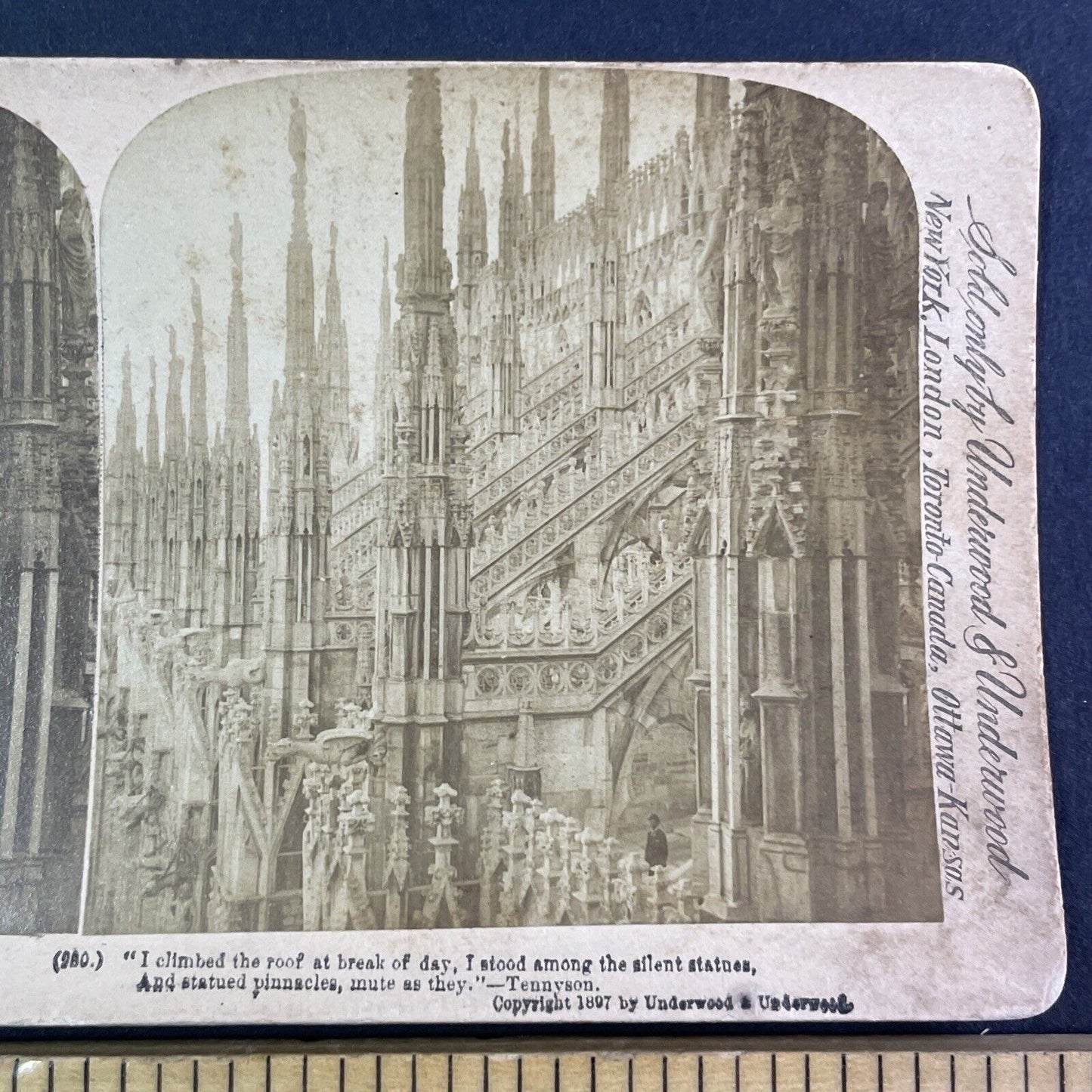 Duomo di Milano Church Cathedral Milan Italy Stereoview Antique c1897 Y2188