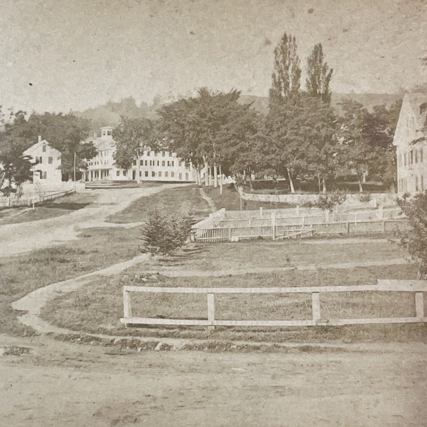 Center Harbor New Hampshire Stereoview Downtown View Antique c1872 X2445