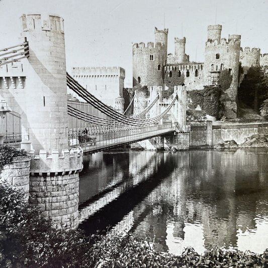 Antique 1910s Caernarfon Castle Conway Wales Stereoview Photo Card P2771