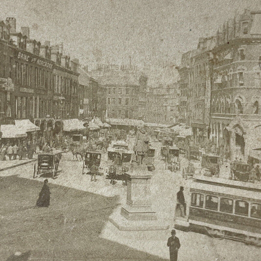 Antique 1880s Boston Downtown Government Center Stereoview Photo Card Q2227