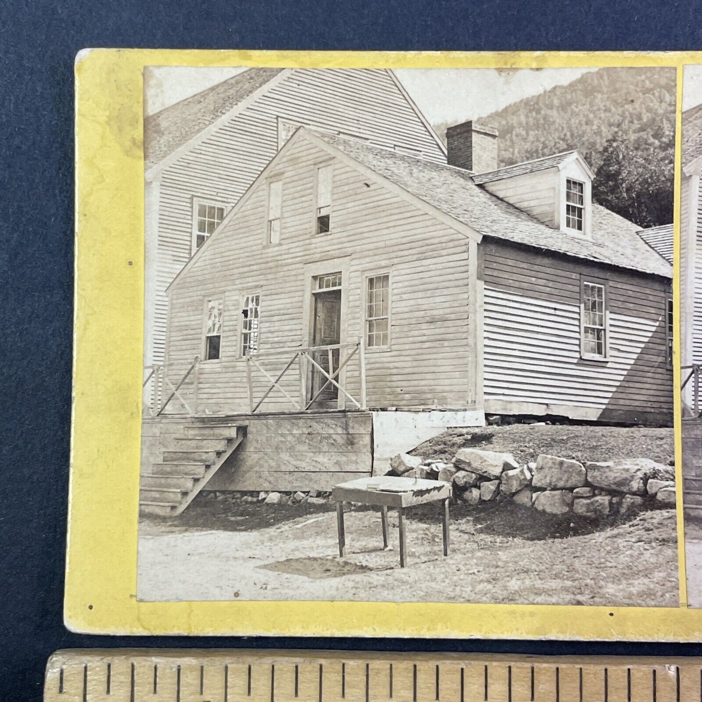 The Willey House Crawford Notch Stereoview New Hampshire Antique c1870s Y944