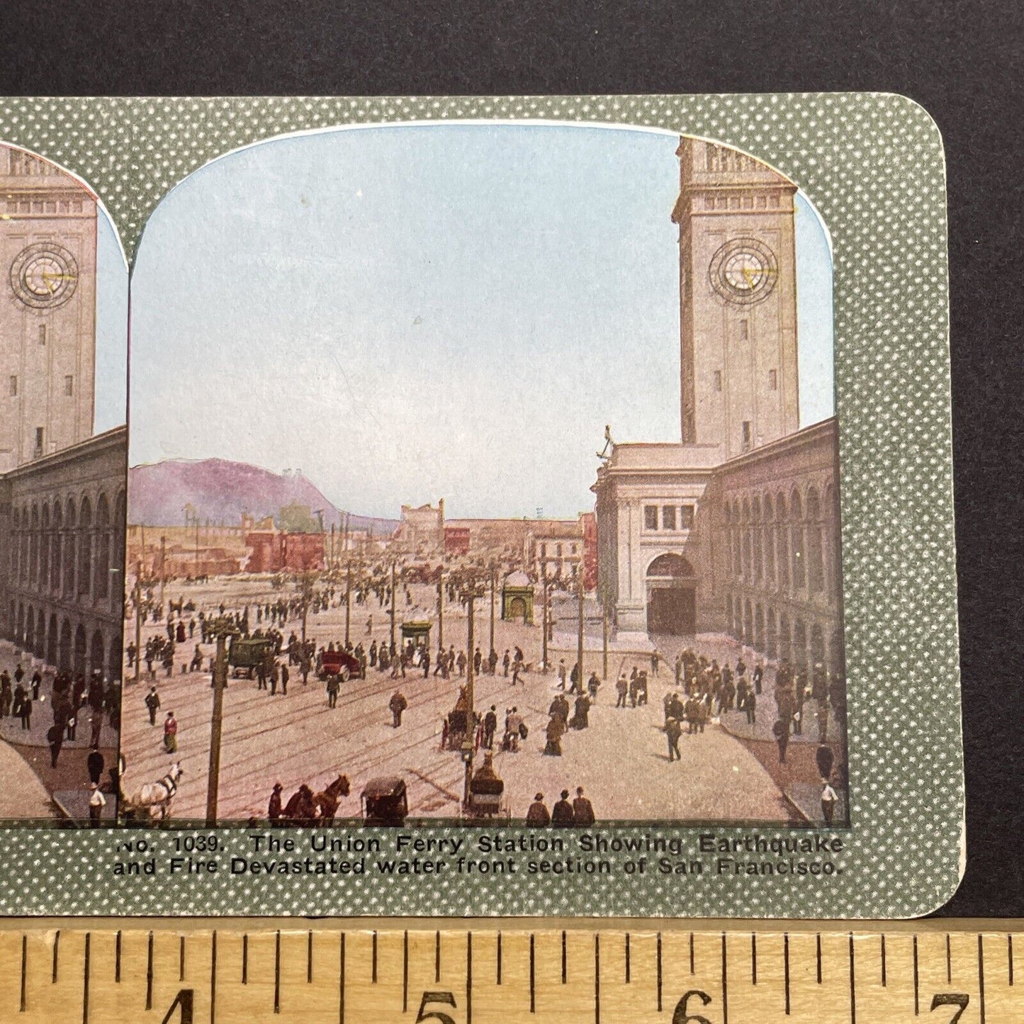 Antique 1910s San Francisco Earthquake Wharf Pier Stereoview Photo Card 2300-38