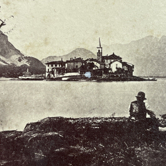 Antique 1870s Lake Maggiore Italy Stereoview Photo Card P4131