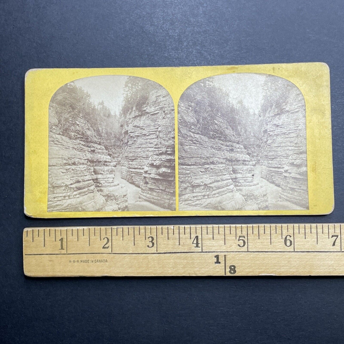 Antique 1870s Ausable Chasm Keeseville New York Stereoview Photo Card P1181