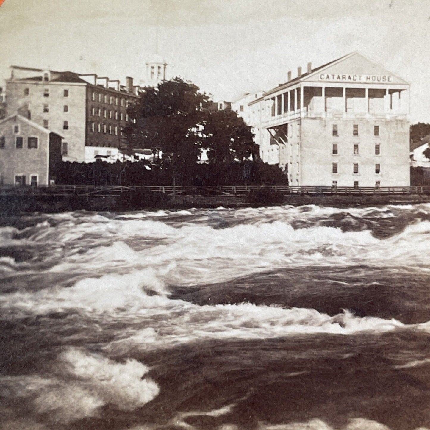 Niagara Falls Cataract House Hotel New York Stereoview George Curtis c1870 Y2428