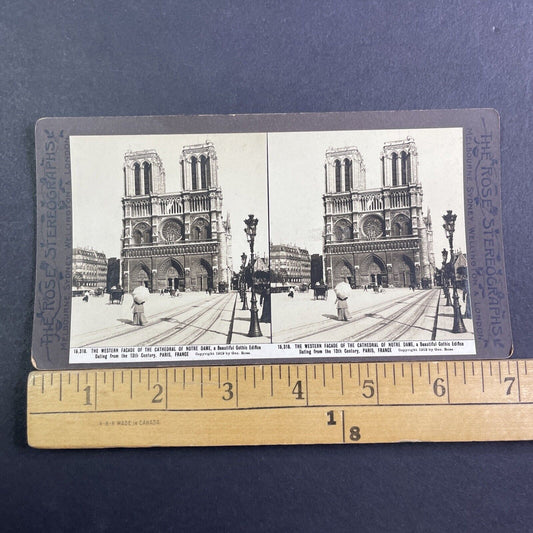 Notre Dame Church Paris France Stereoview George Rose Antique c1912 X3194