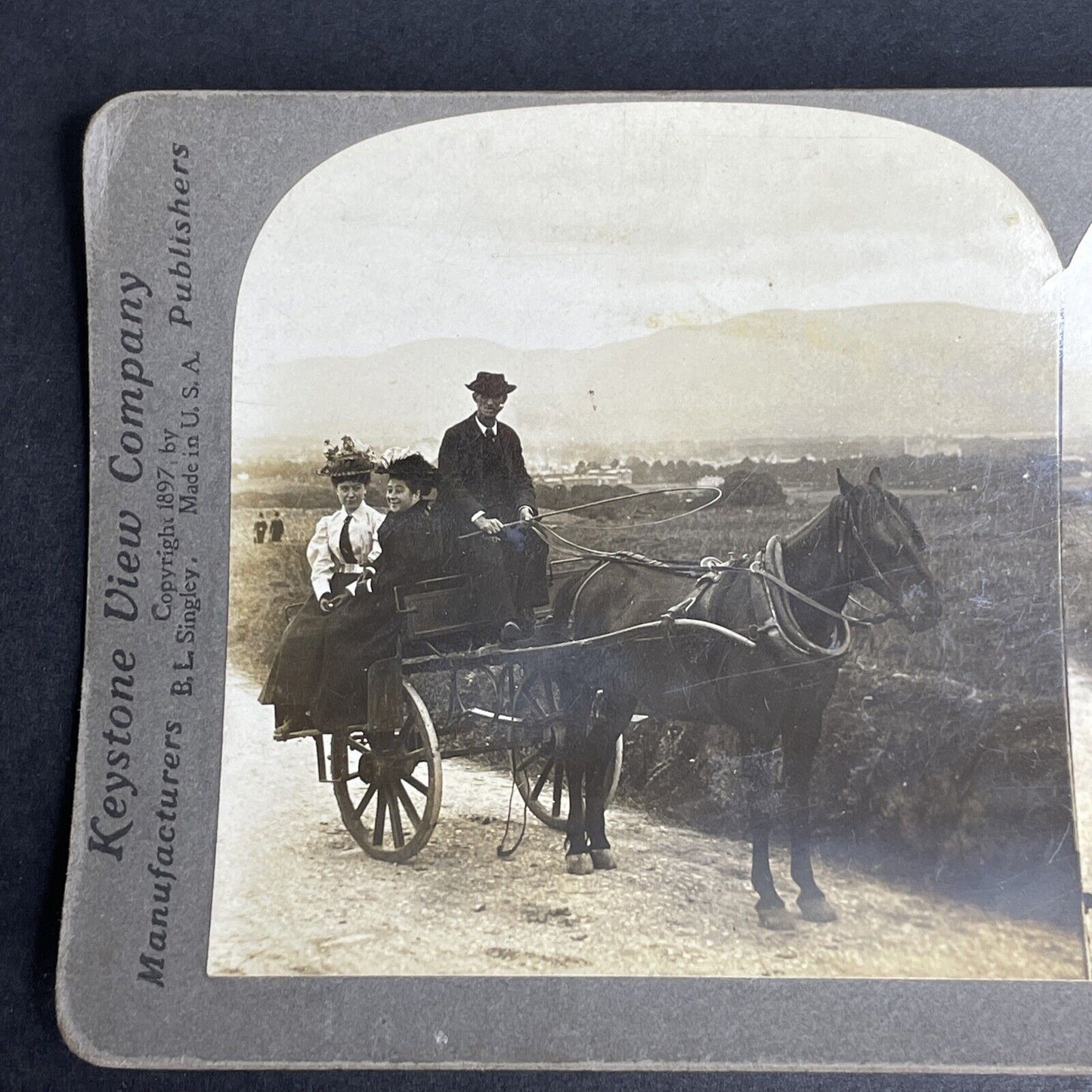 Antique 1897 Wealthy Irish Women & Chauffeur Ireland Stereoview Photo Card P1052