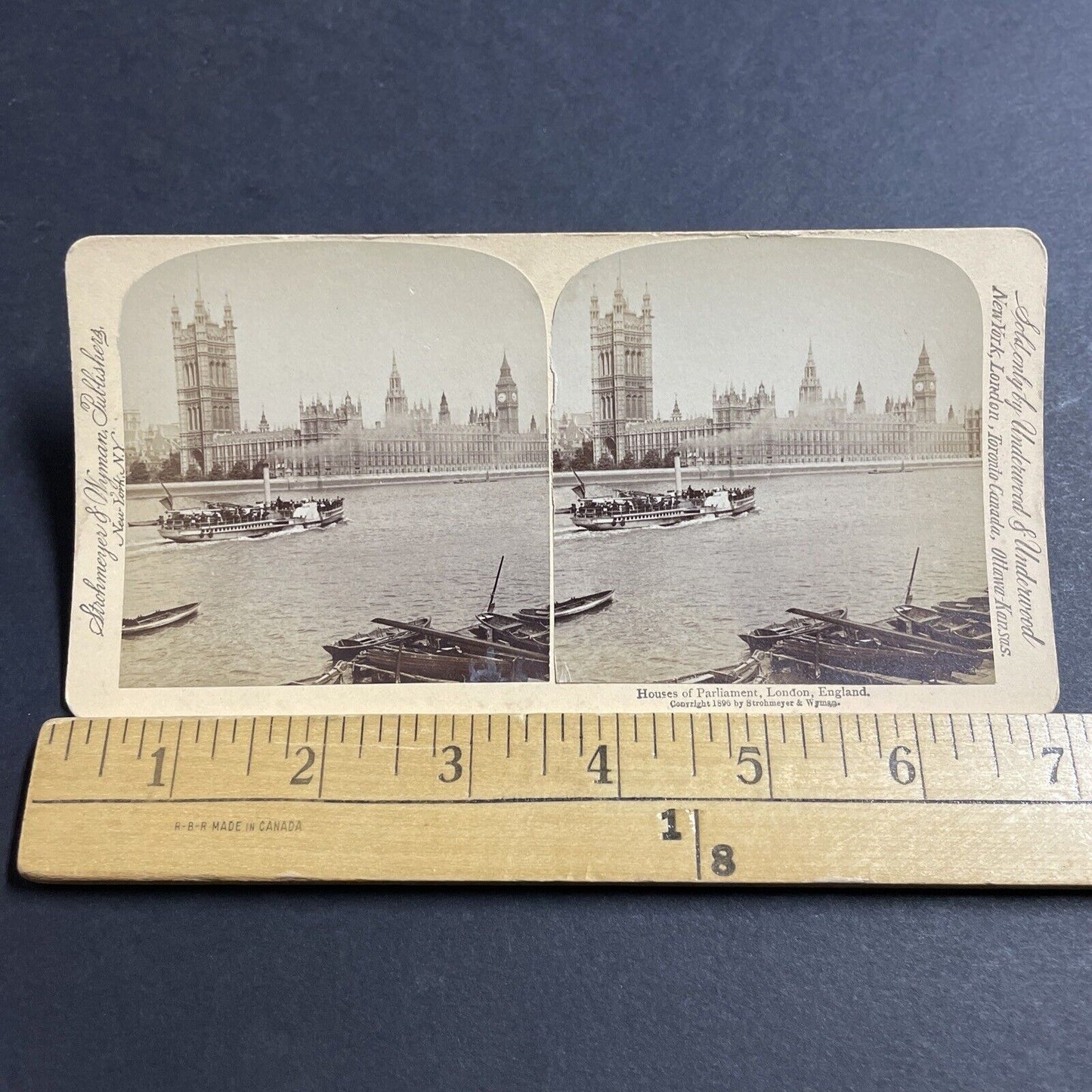 Antique 1896 House Of Parliament London England Stereoview Photo Card P5199