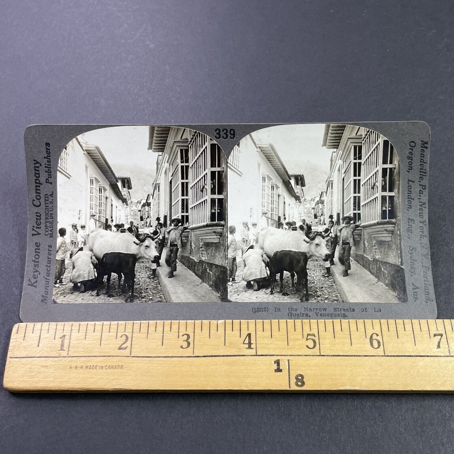 Antique 1910s The Streets Of La Guaira Venezuela Stereoview Photo Card P3763