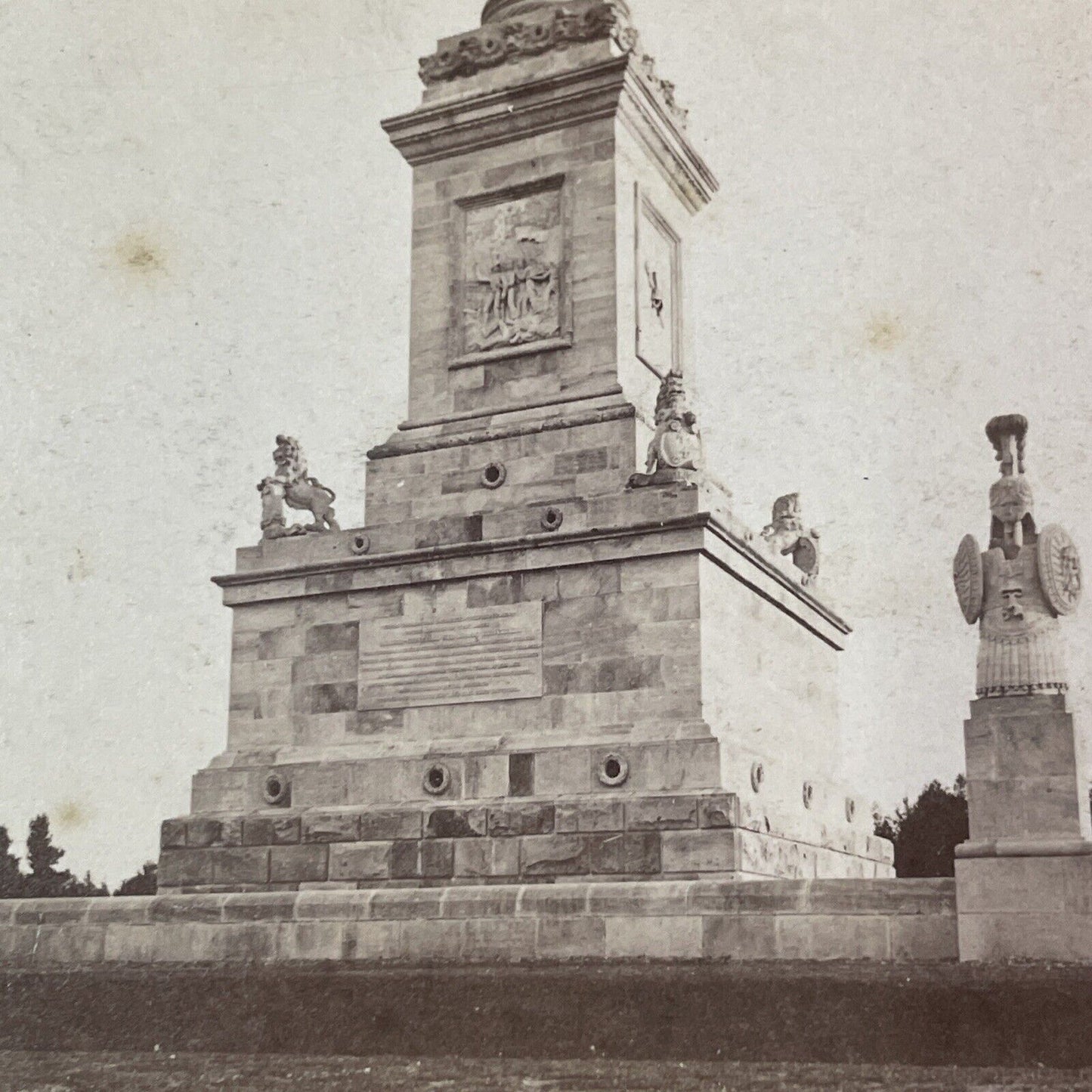 The Brock Monument Queenston Heights Stereoview Canada Bierstadt c1870s Y1461