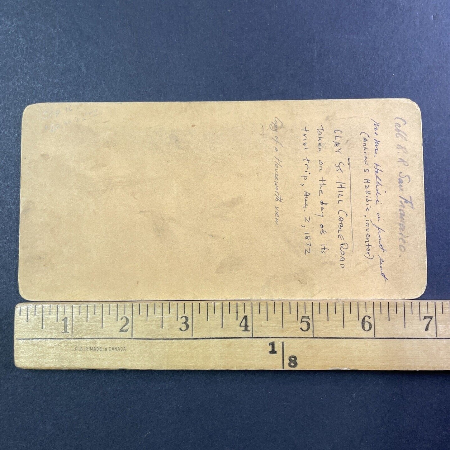 Clay Street Hill Railroad First Trip Stereoview San Francisco Antique 1873 X824