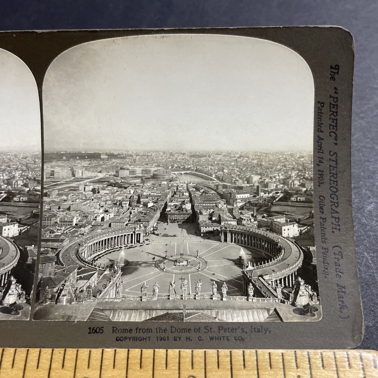 Antique 1901 The Main Street In Rome Italy Stereoview Photo Card P5033