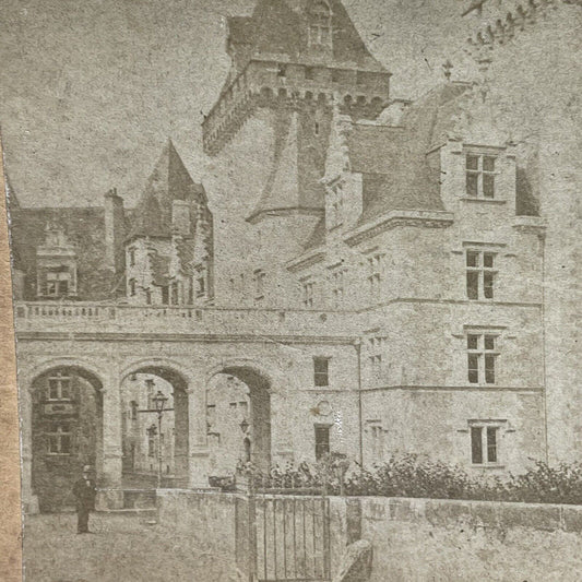 Antique 1880s Chateau De Pau Pyrenees France Stereoview Photo Card P1859