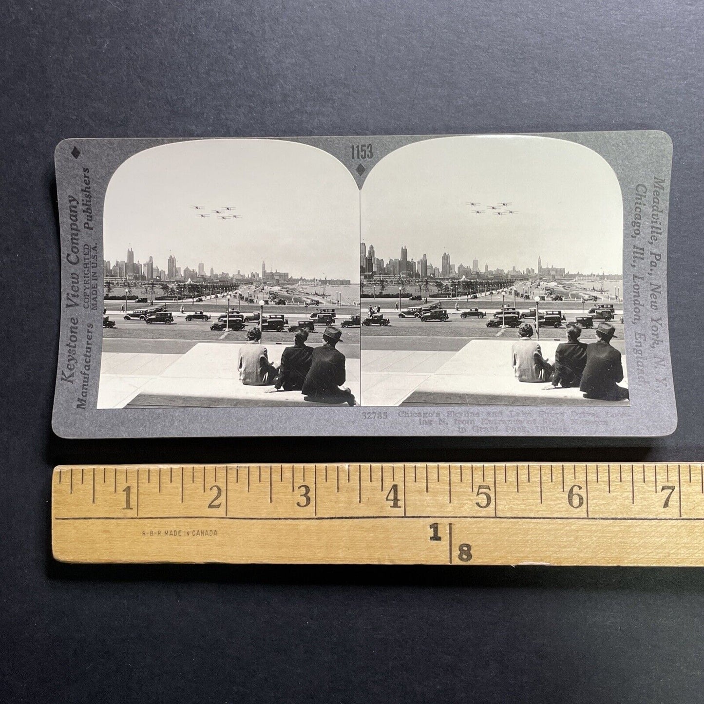 Antique 1931 Boeing Model 40 Airplanes In Formation Stereoview Photo Card P1283