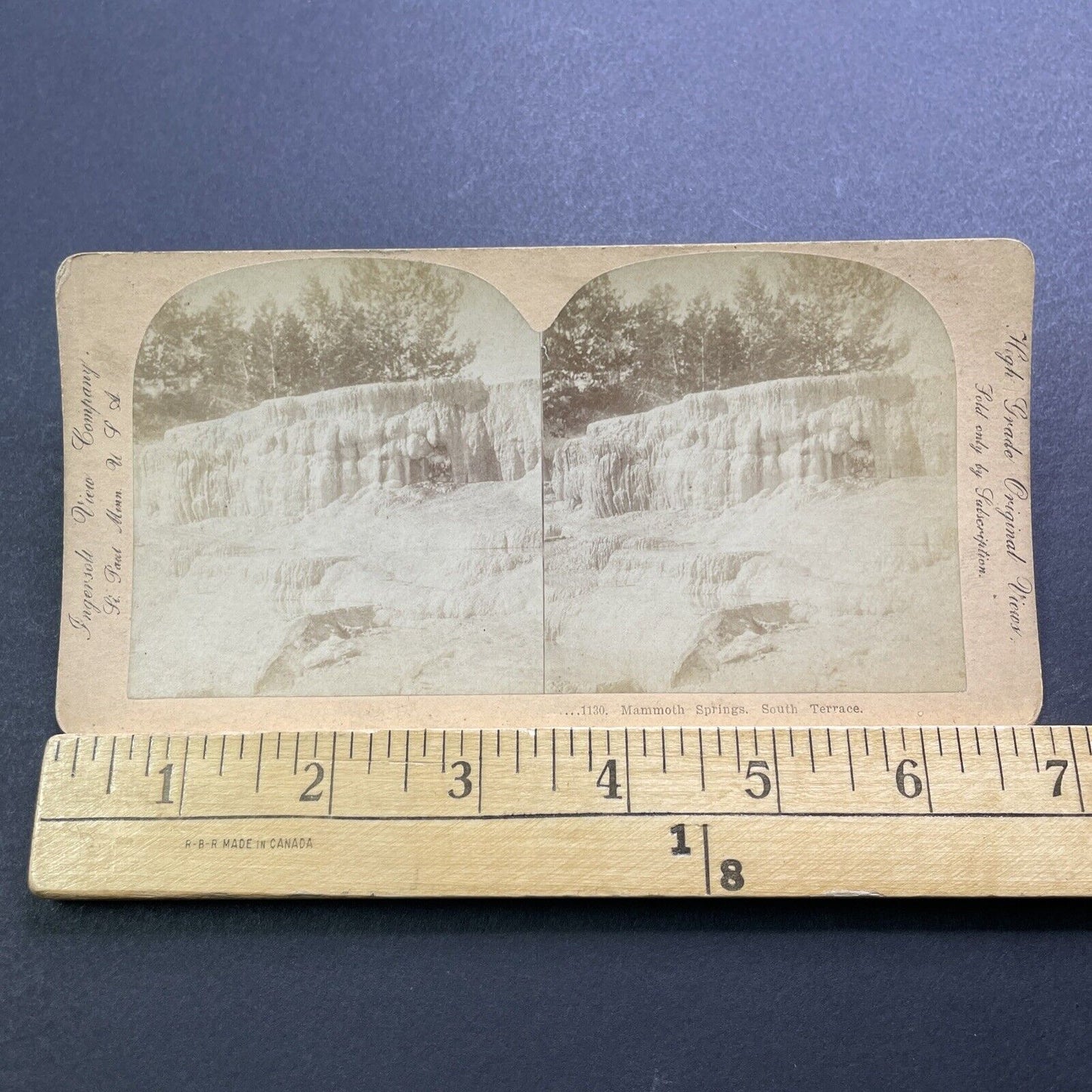 Antique 1880s Mammoth Hot Springs Terrace Stereoview Photo Card V3415