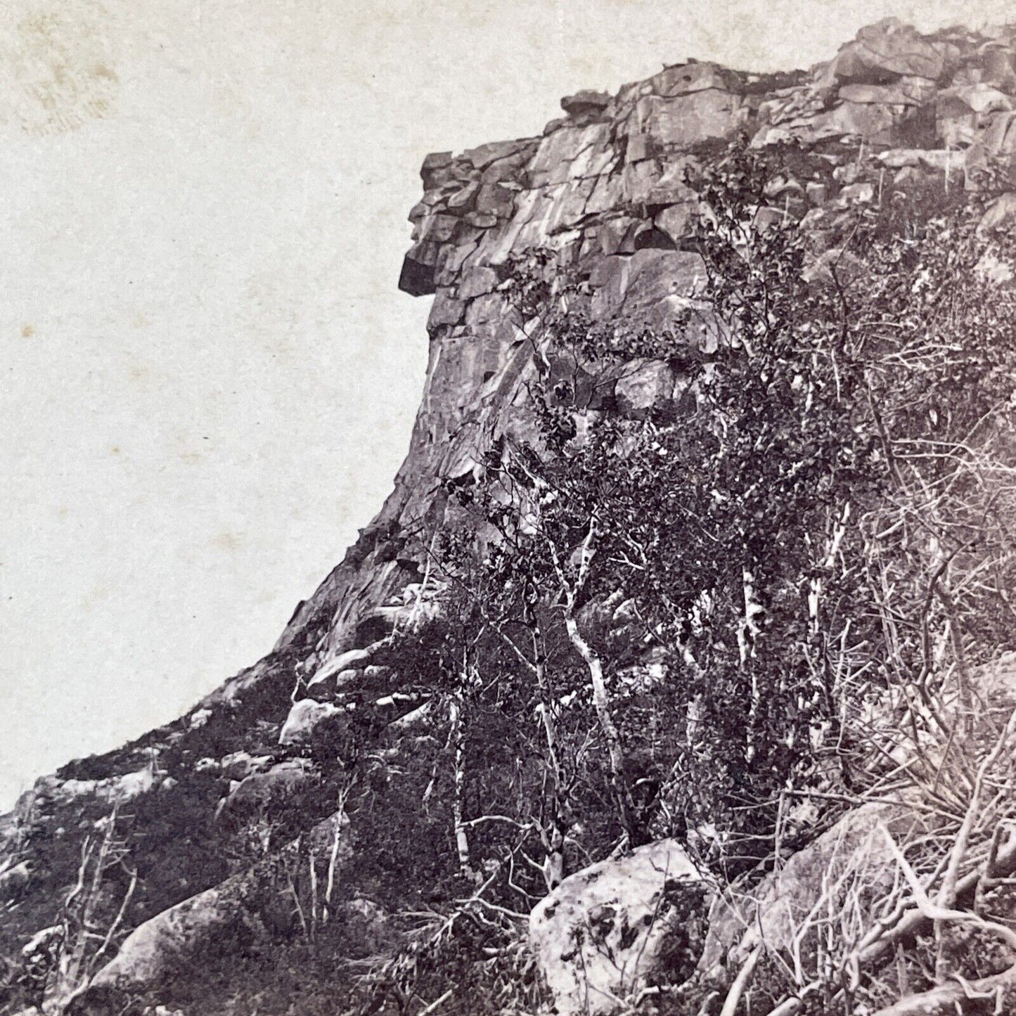 Old Man of the Mountain Franconia Notch Stereoview New Hampshire c1870s Y950