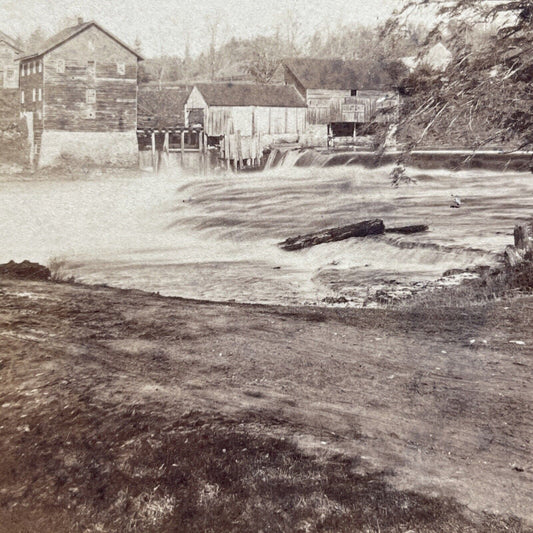 Antique 1870s Trenton New York Waterfalls Stereoview Photo Card P2526