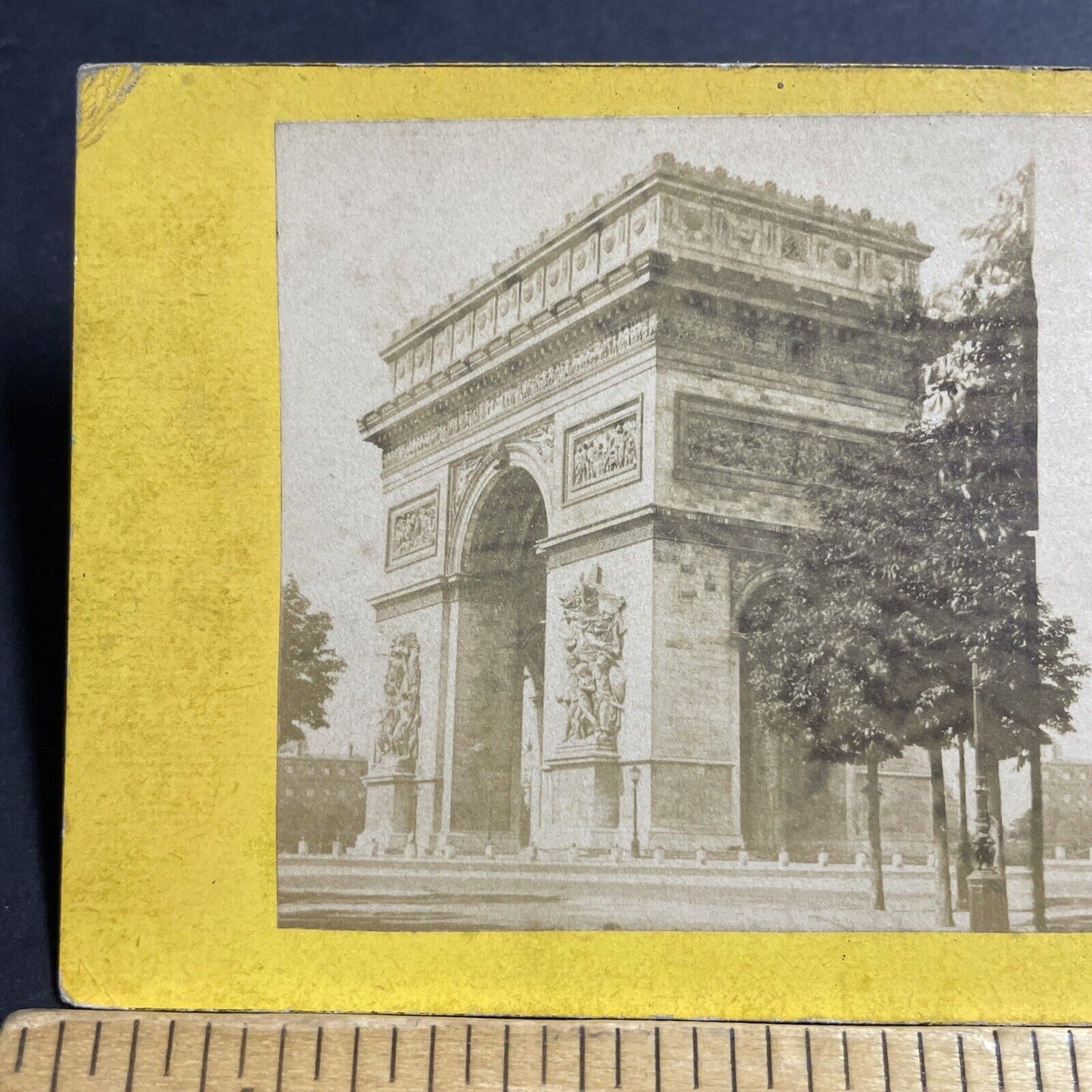 Antique 1870s Arc De Triomphe In Paris France Stereoview Photo Card P5184