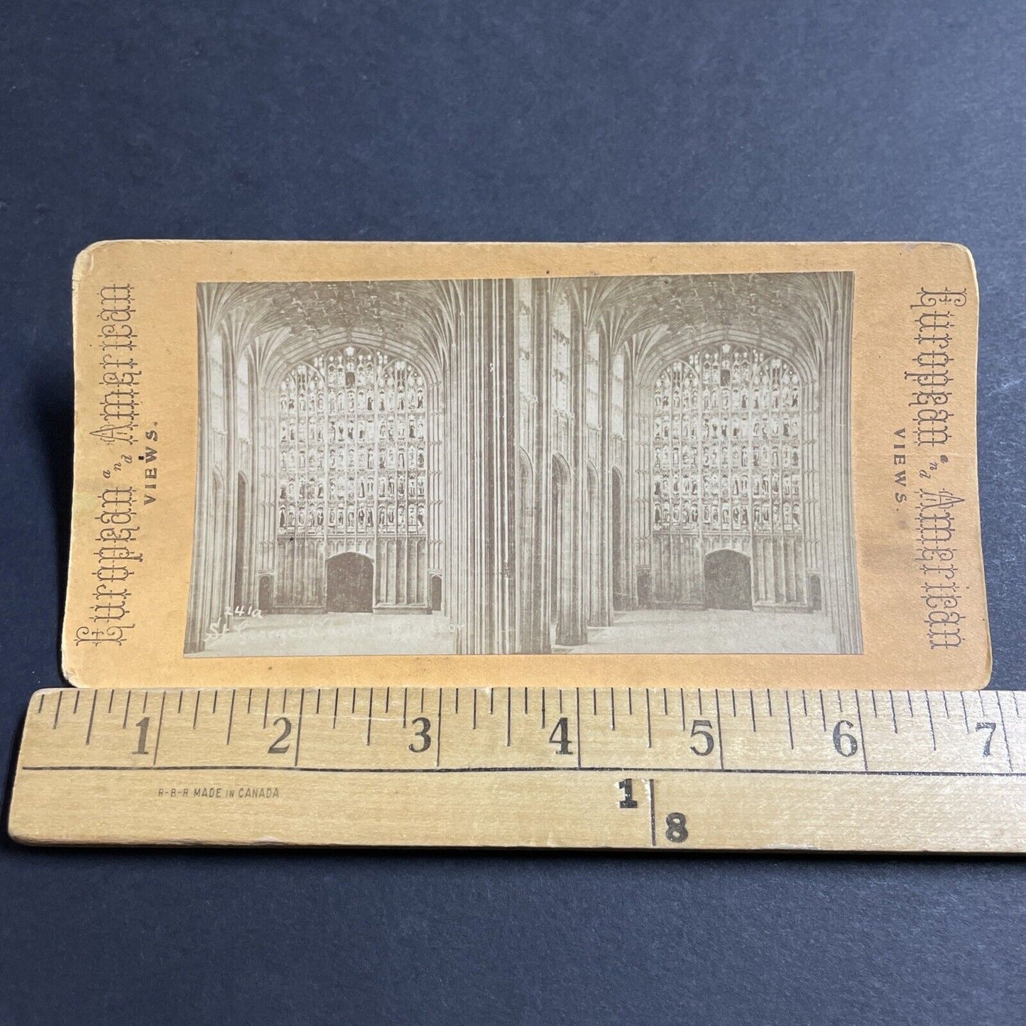 Antique 1870s St. Georges Royal Chapel Church London Stereoview Photo Card P5200