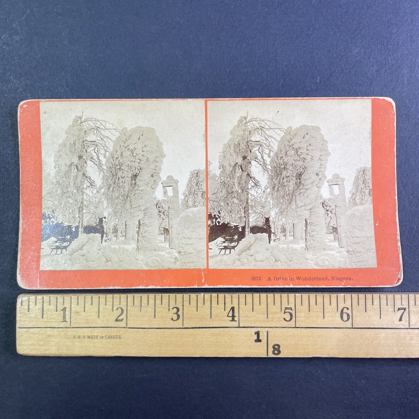Snowstorm Buries Niagara Falls Luna Island Stereoview Antique c1886 X4114