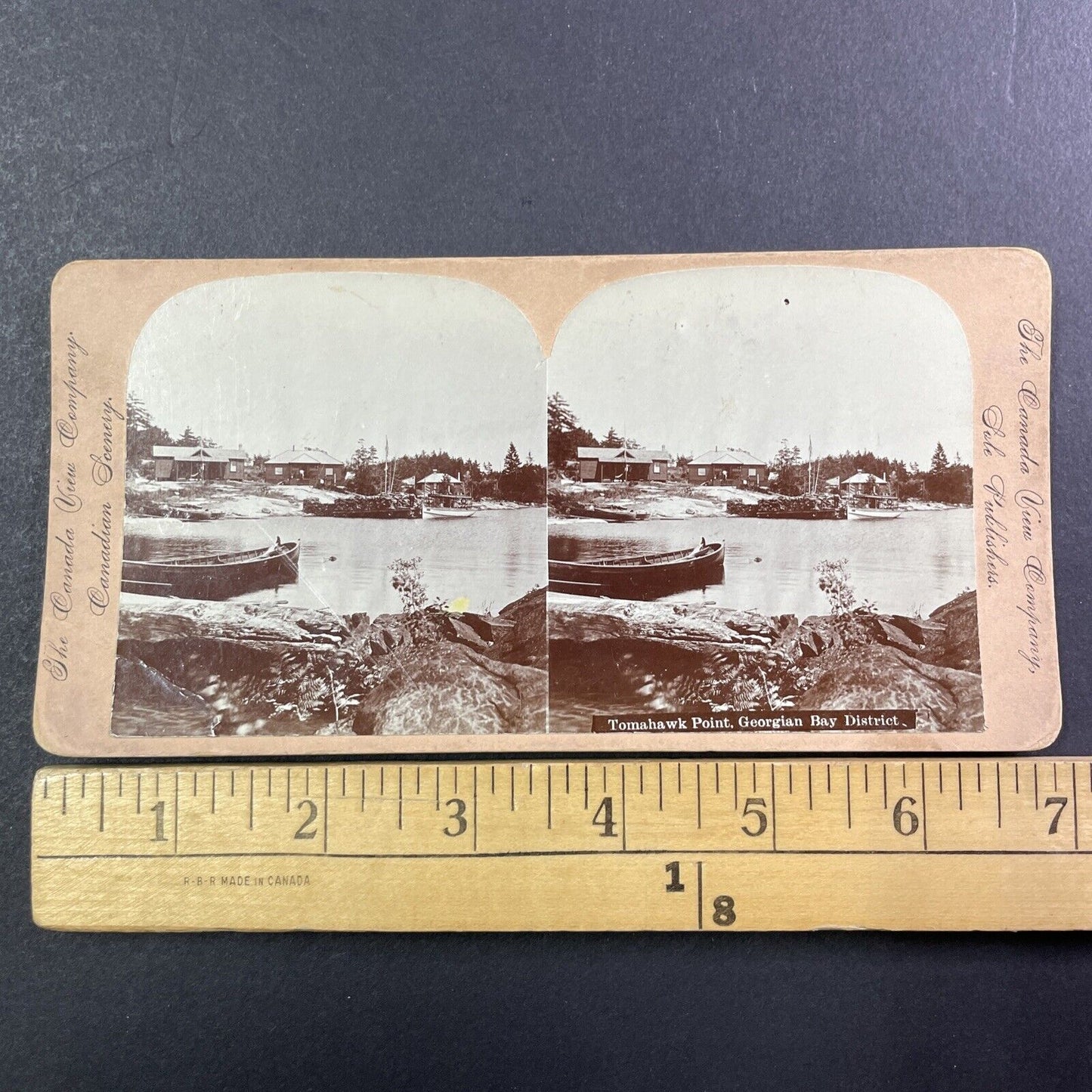 Honey Harbour Beausoleil Muskoka Ontario Canada Stereoview Antique c1899 Y484