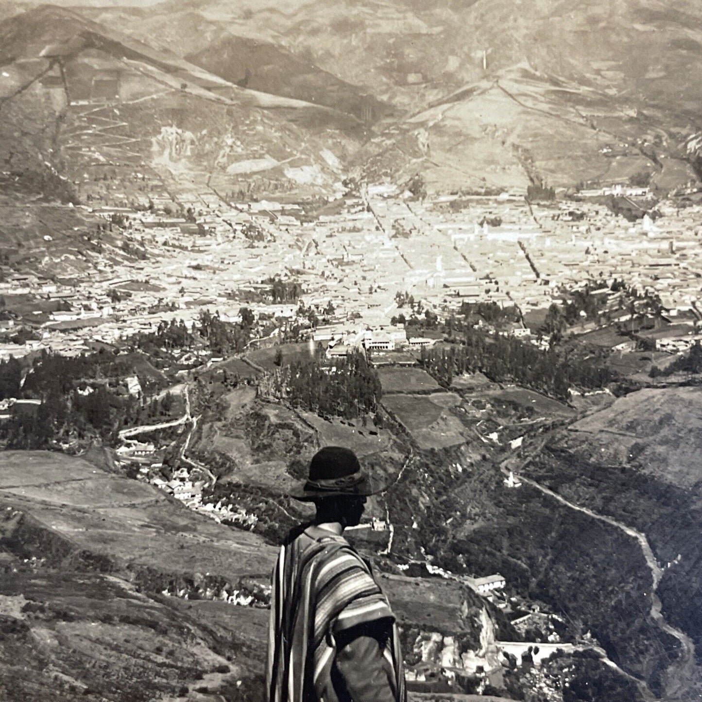 Antique 1920s Quito Ecuador City View Stereoview Photo Card P4862