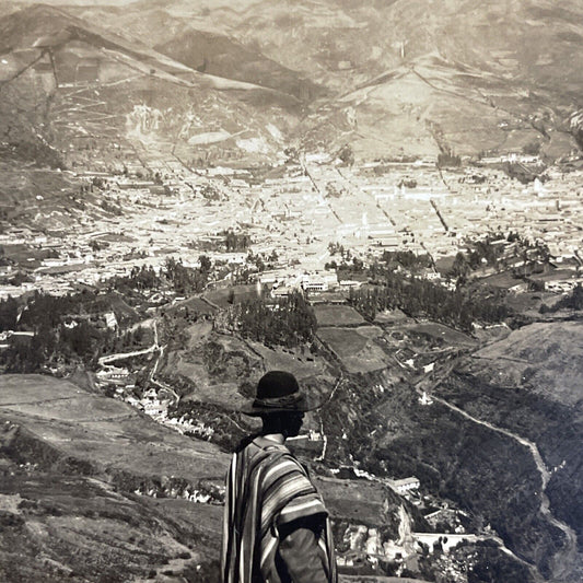 Antique 1920s Quito Ecuador City View Stereoview Photo Card P4862