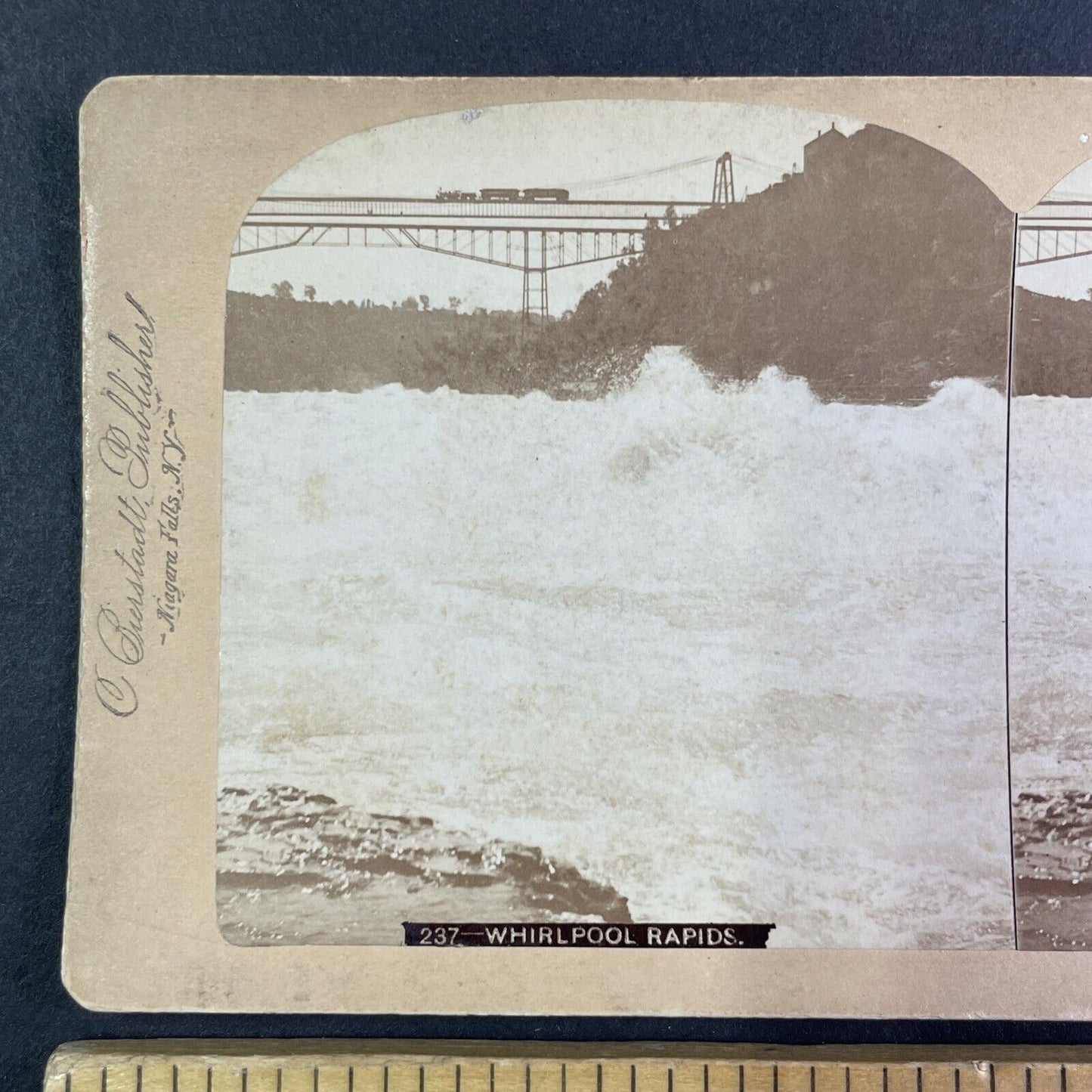 Whirlpool Rapids Niagara Falls Stereoview Charles Bierstadt Antique c1880 Y2477